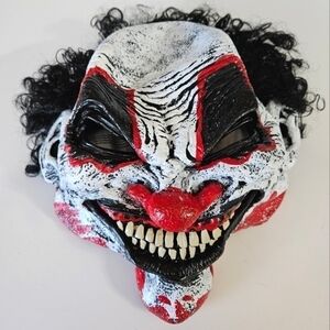 California Costumes Scary Clown Halloween Mask with Attached Wig